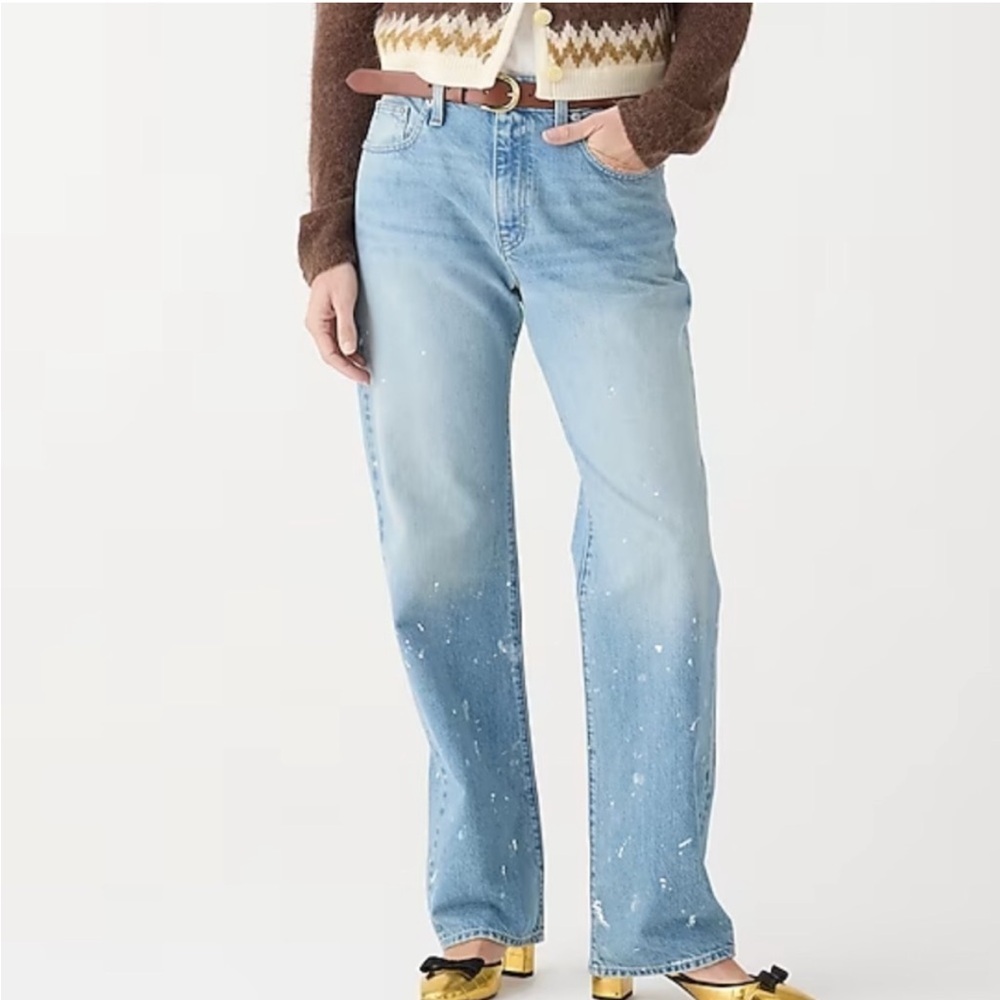 J.Crew Slouchy-Straight Jean with Paint Splatter